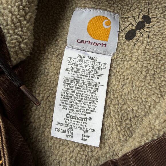 Vintage Y2K Carhartt C95 DKB brown chore work wear jacket - Picture 5 of 8